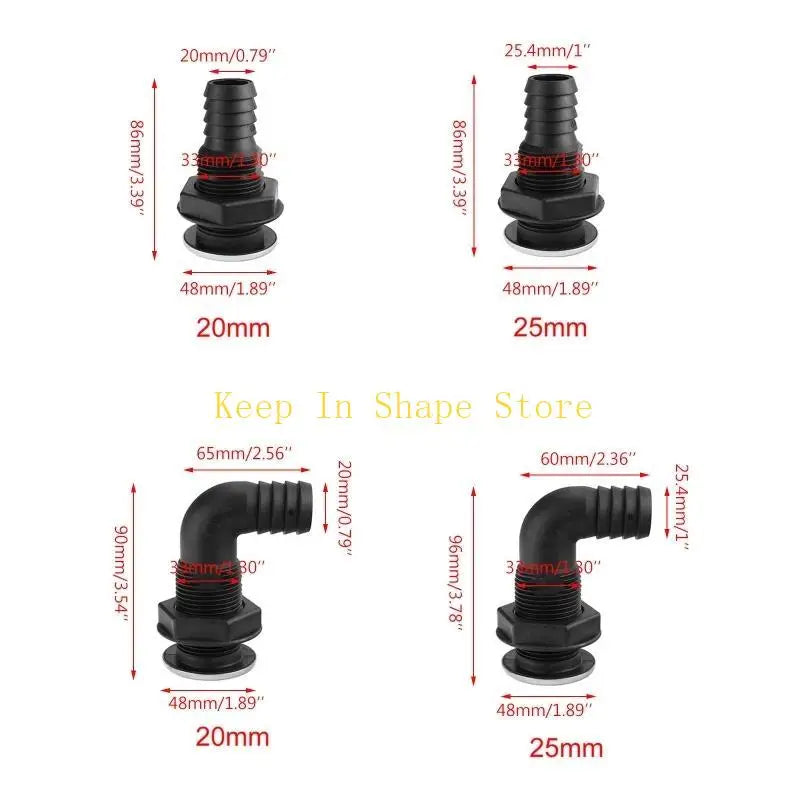 U1JC Wide for Rim Aerator Hose Boat Marine Yacht Accessories, 20/25mm, Nylon Pla