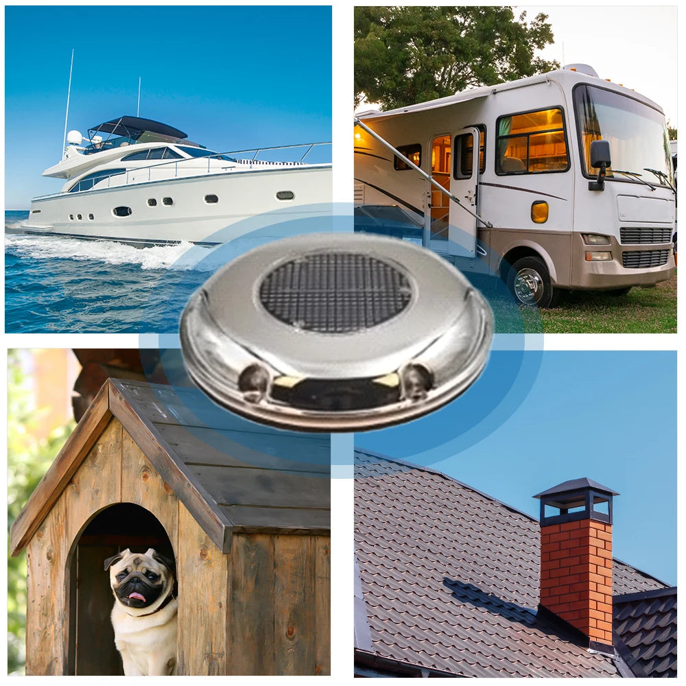 Ventilador Solar Fan Powered Ventilator Air Vent Silent Exhaust Ventilation Extractor For Boat RV Home Green  ANHEART Marine