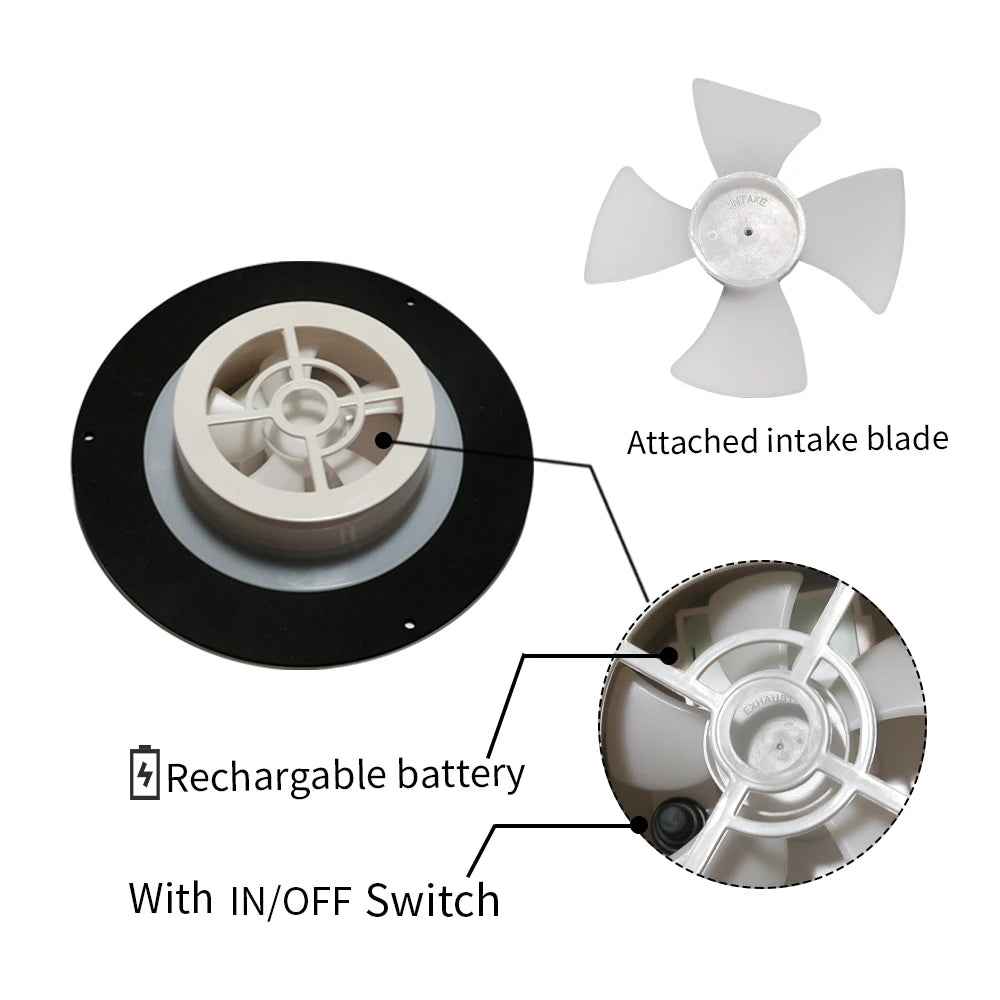 Ventilador Solar Fan Powered Ventilator Air Vent Silent Exhaust Ventilation Extractor For Boat RV Home Green  ANHEART Marine